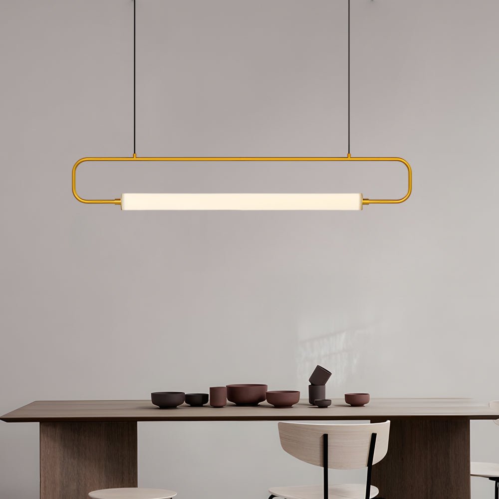 Modern Linear LED Pendant Light with Acrylic Tubes - Black/Gold