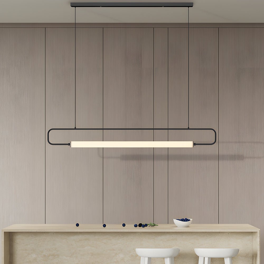Modern Linear LED Pendant Light with Acrylic Tubes - Black/Gold