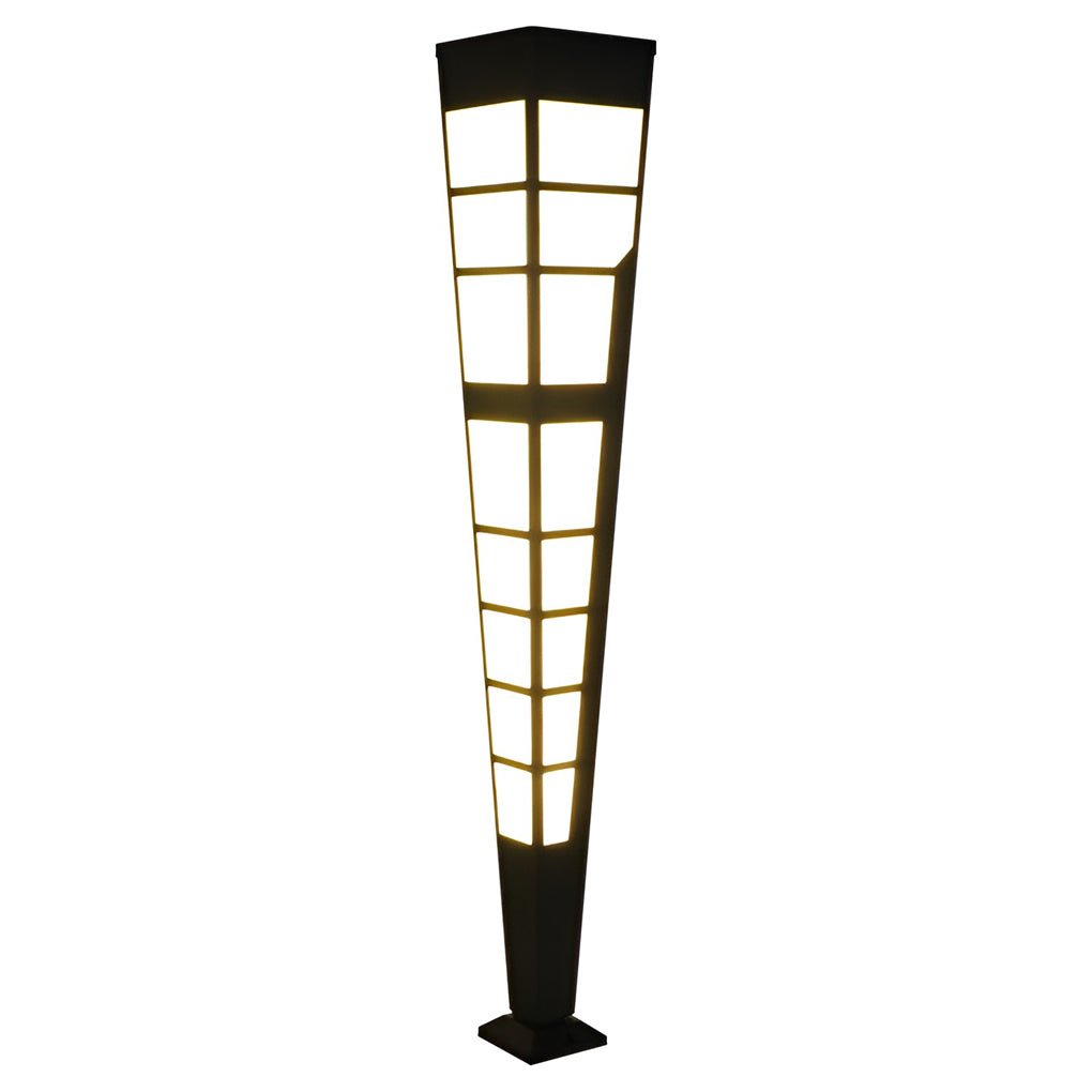 Modern Stainless Steel Outdoor Post Light with Marble Shade