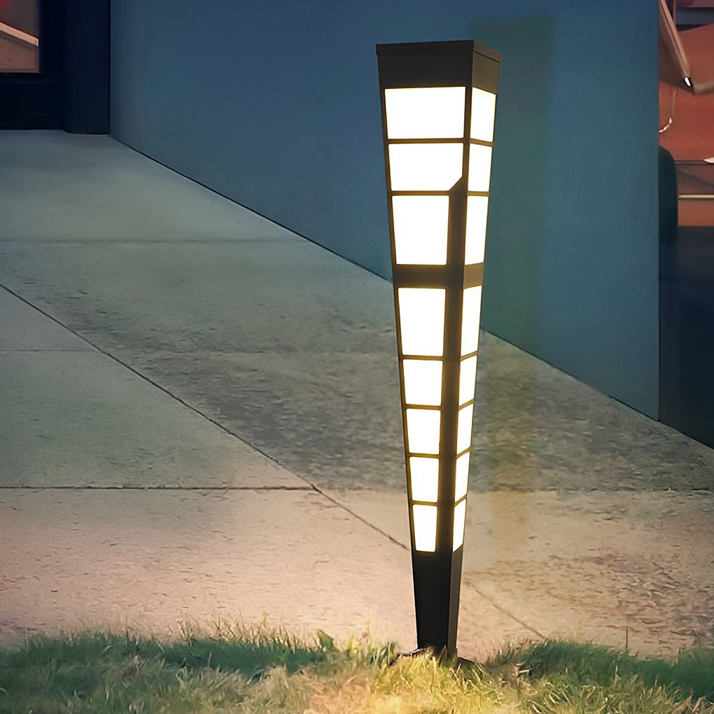 Modern Stainless Steel Outdoor Post Light with Marble Shade