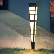 Modern Stainless Steel Outdoor Post Light with Marble Shade
