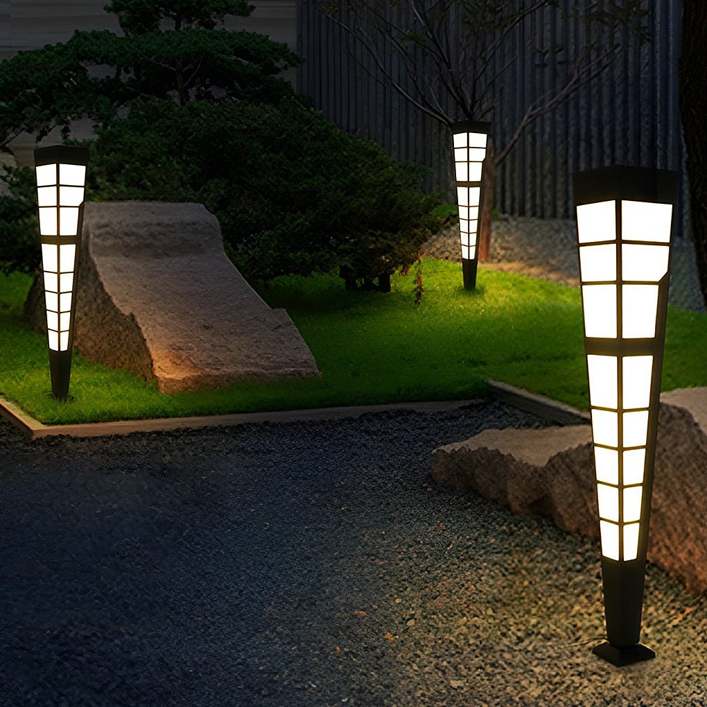 Modern Stainless Steel Outdoor Post Light with Marble Shade
