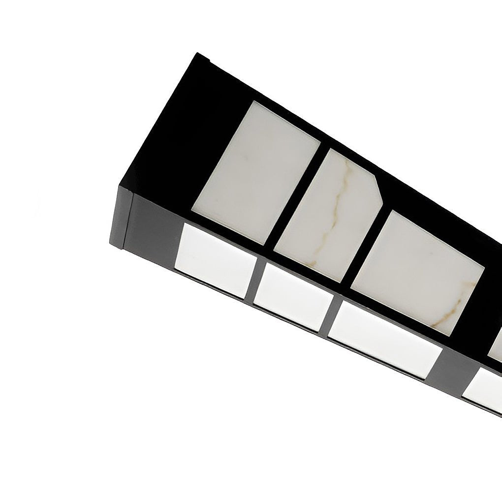 Modern Stainless Steel Outdoor Post Light with Marble Shade