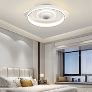 Modern Bladeless Ceiling Fan with Dimmable LED Light White