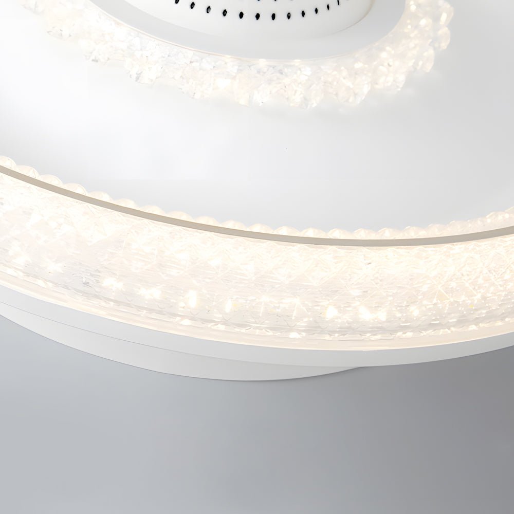 Modern Bladeless Ceiling Fan with Dimmable LED Light White