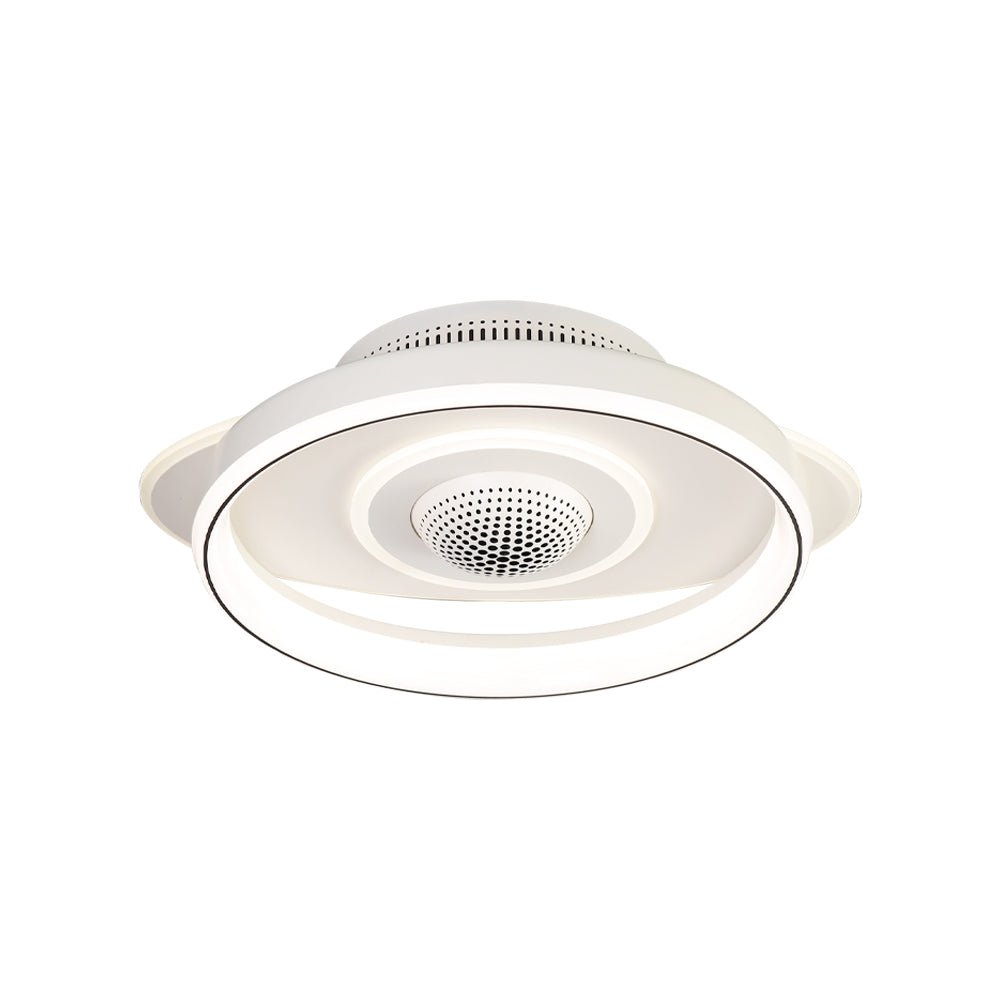 Modern Bladeless Ceiling Fan with Dimmable LED Light White