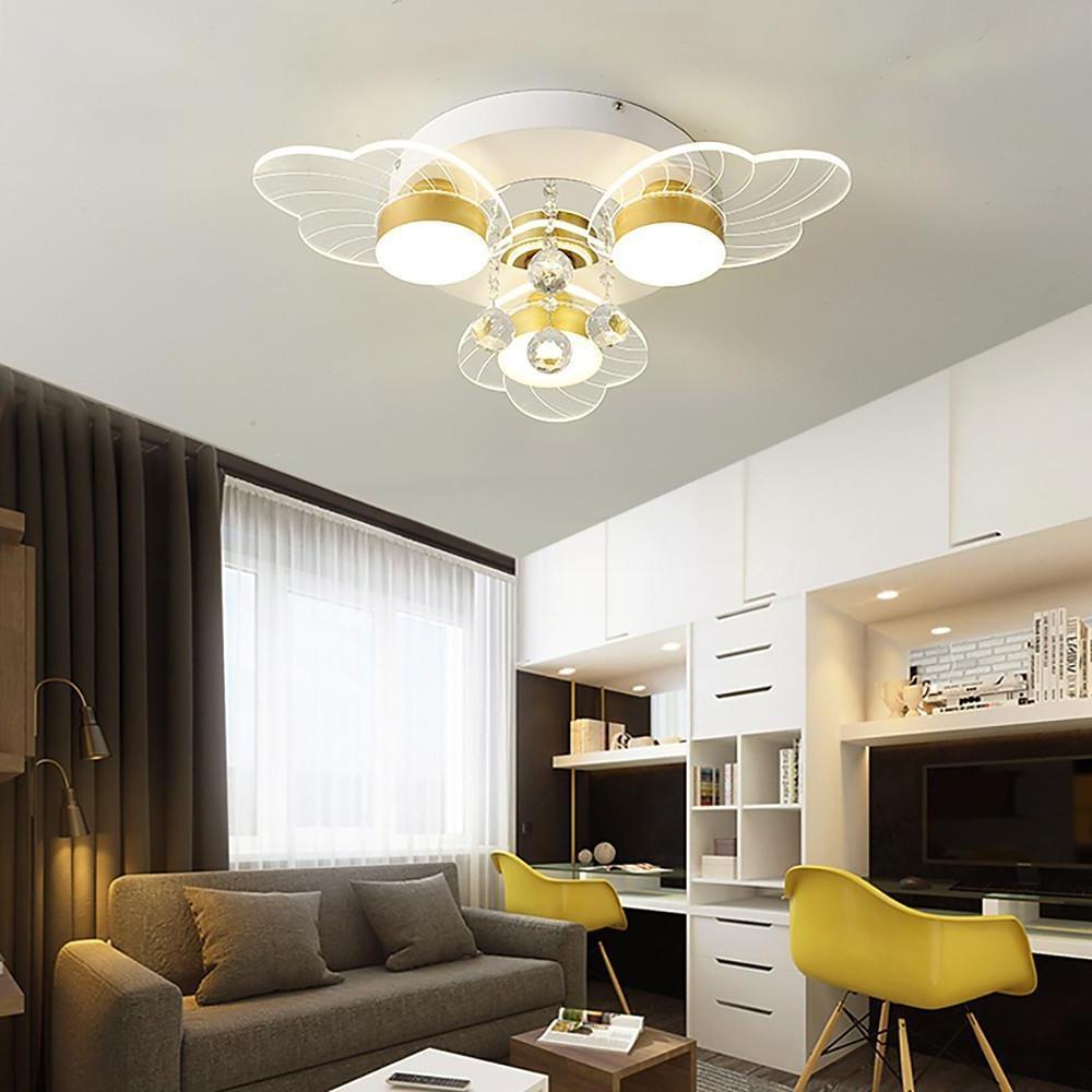Flower Design Flush Mount Ceiling Light Metal Acrylic LED