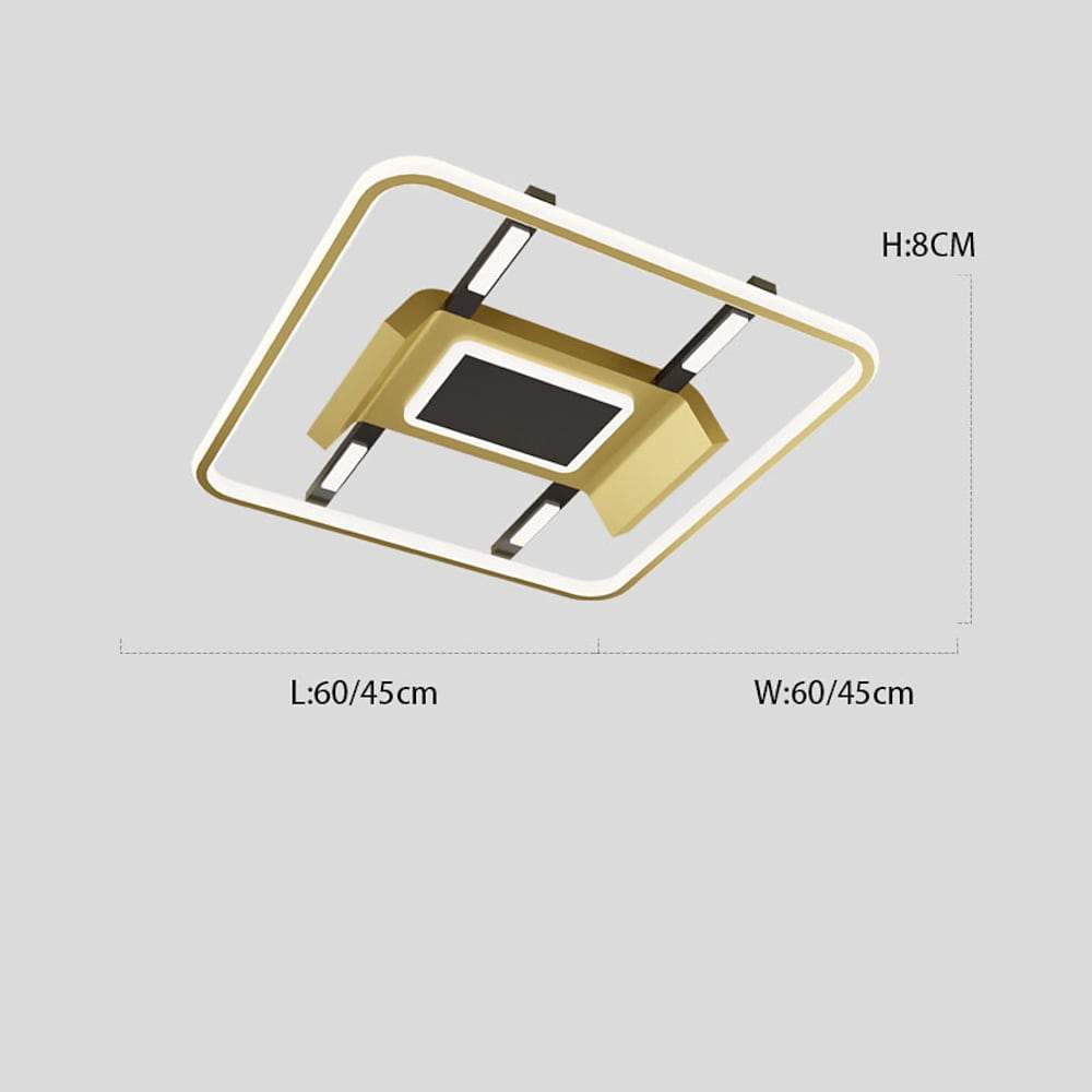 Square Geometric LED Ceiling Light Flush Mount Dimmable Nordic