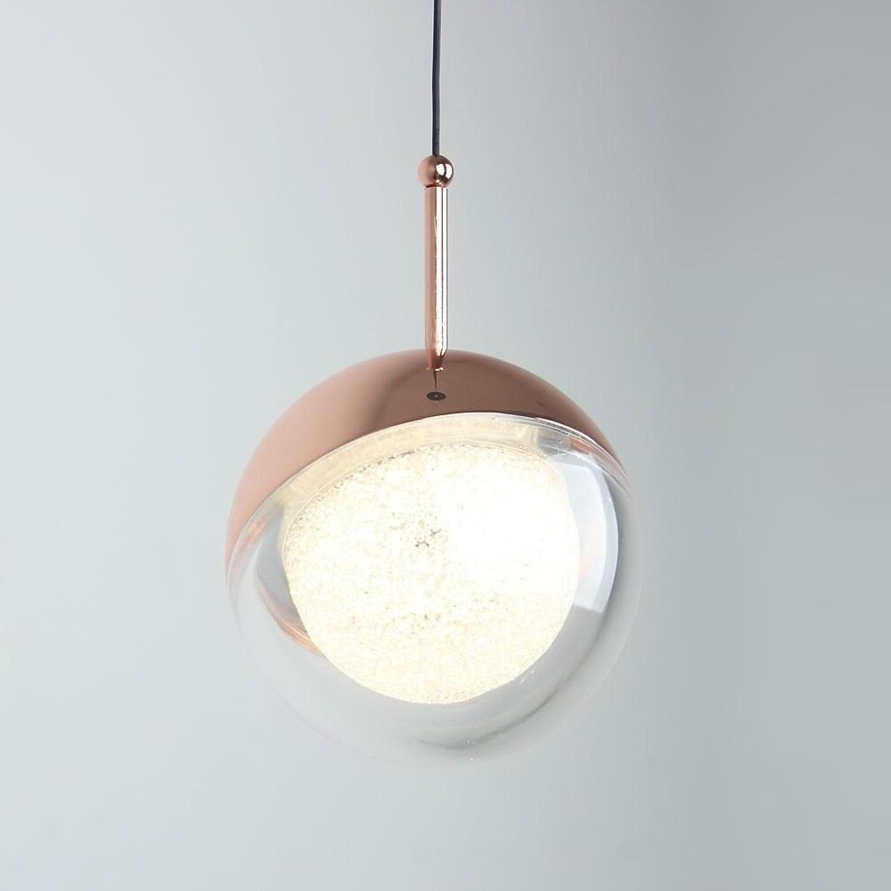 Modern Globe Cluster Pendant Light 6-Light Metal Acrylic Chandelier