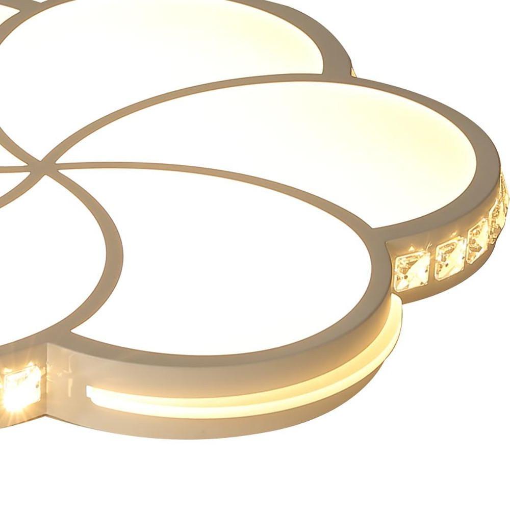 Geometric Flower Flush Mount Ceiling Light Dimmable Metal Acrylic 36W