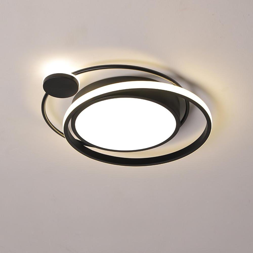 LED Geometric Circle Flush Mount Ceiling Light - Dimmable Acrylic