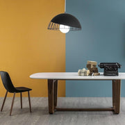 Modern Semi-Globe Metal Pendant Light - Industrial LED Fixture