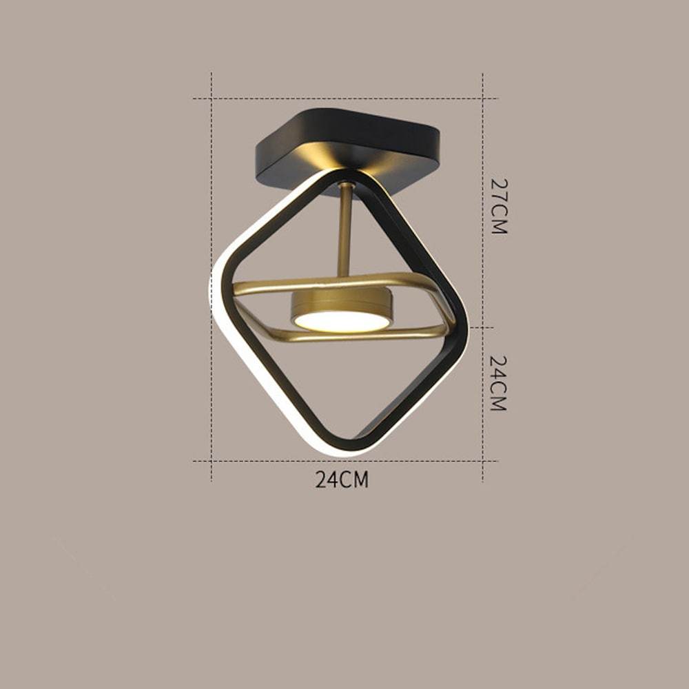 Modern Geometric LED Flush Mount Ceiling Light - Dimmable Entry