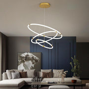 Modern Circular LED Chandelier - 2/3-Light Gold Metal & Acrylic