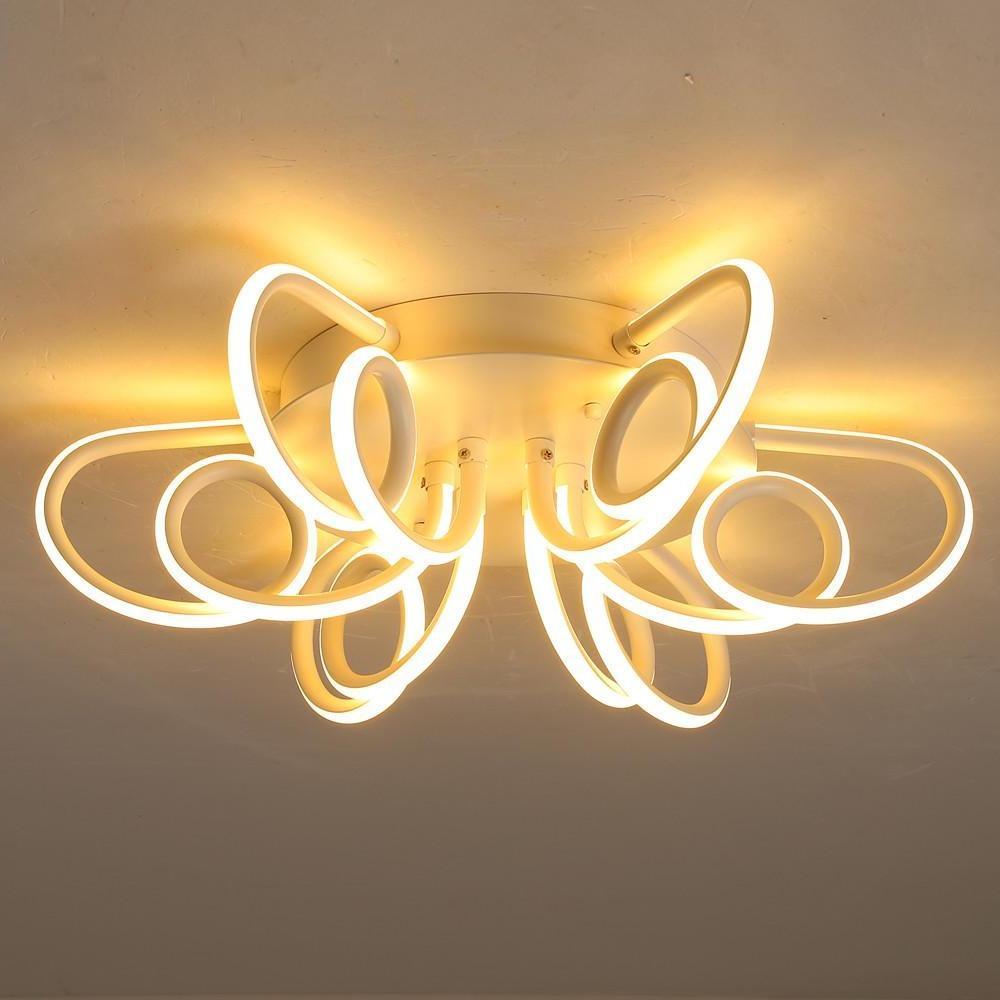 Chrysanthemum Flush Mount LED Ceiling Light – Modern Metal & Silica