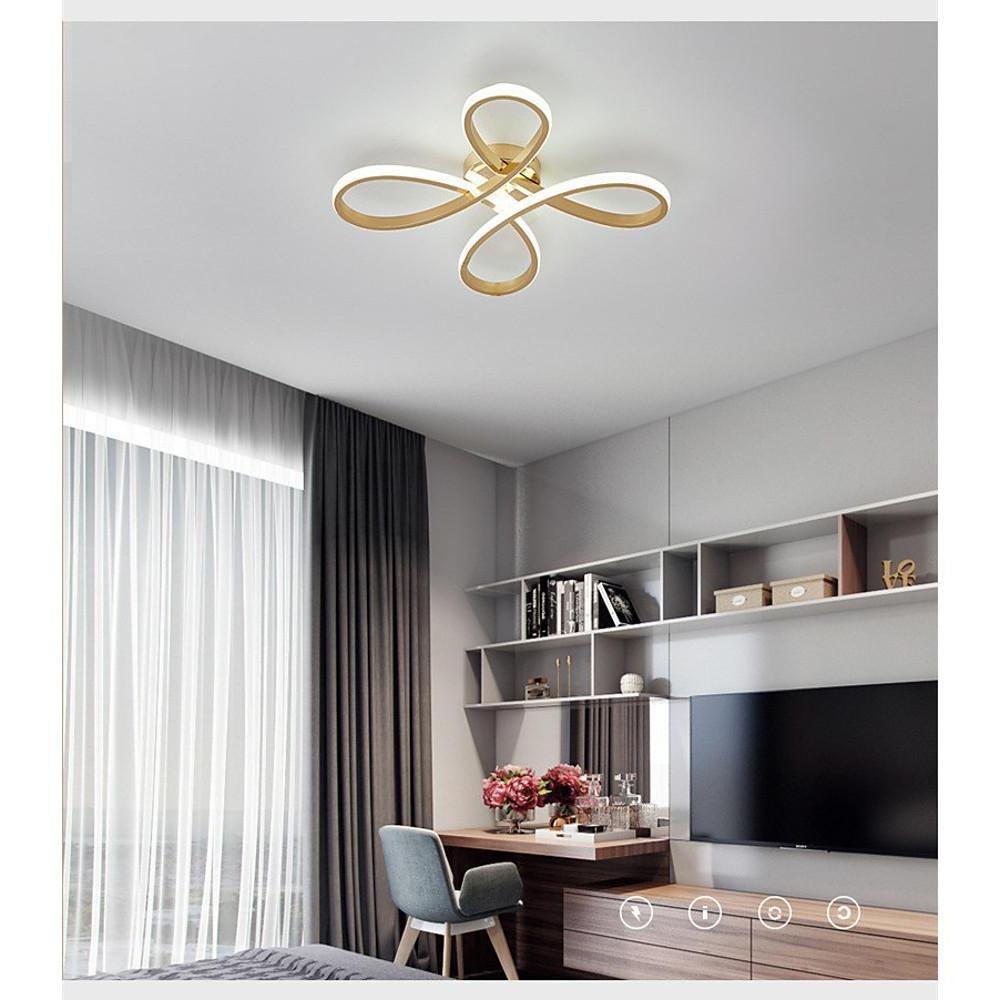 Linear Flower Shaped LED Flush Mount Ceiling Light in Gold Finish