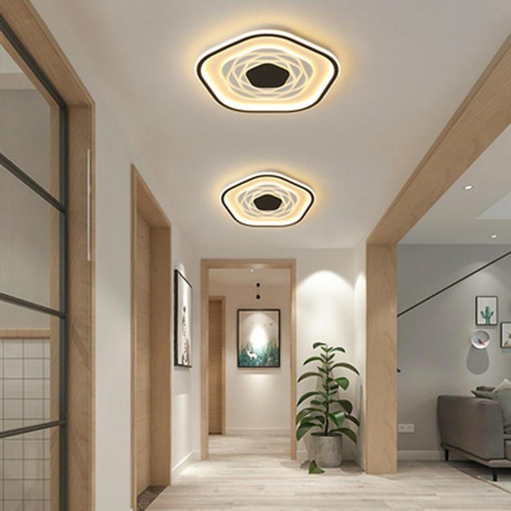 Hexagonal Abstract LED Flush Mount Ceiling Light - Acrylic Shade