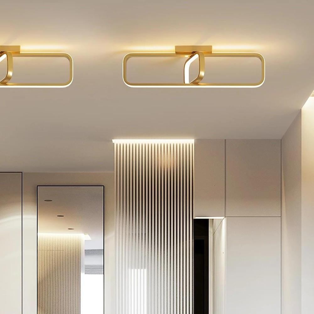 Modern Geometric LED Flush Mount Ceiling Light - Dimmable