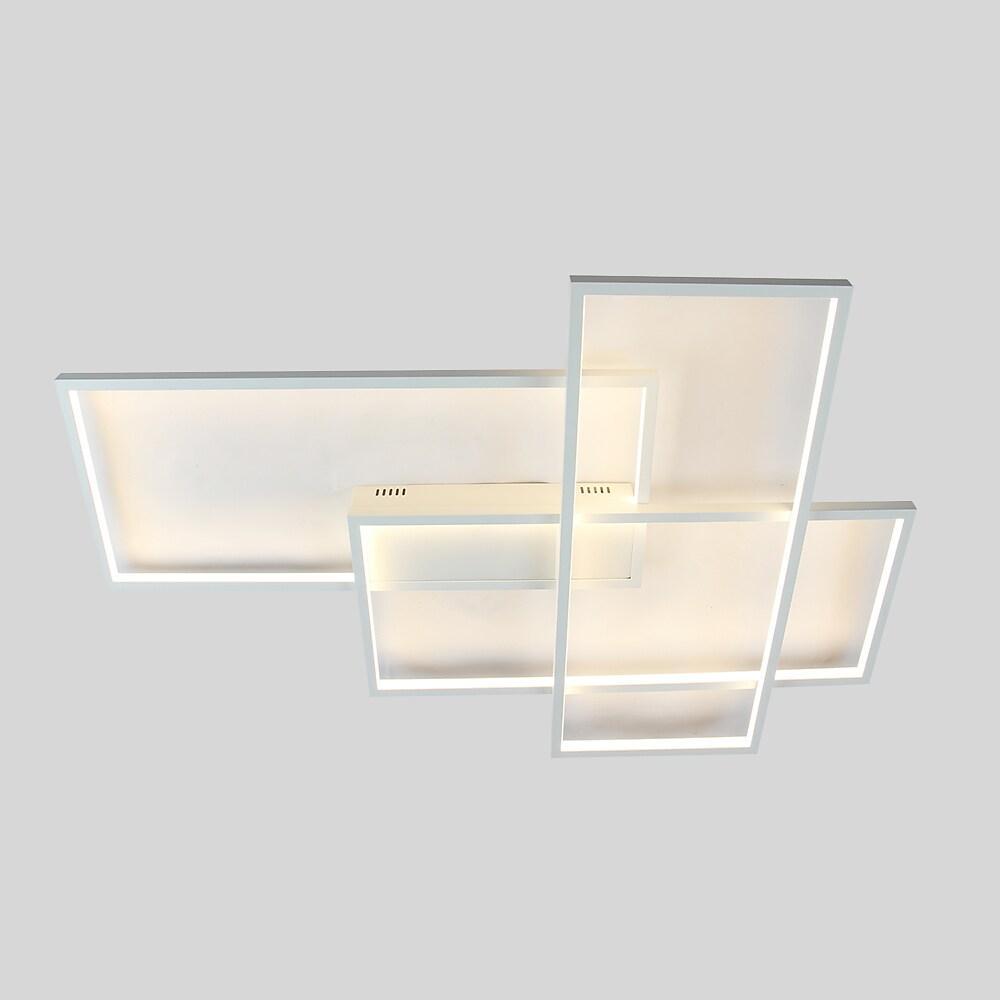 Geometric Overlapping Rectangle Aluminum LED Flush Mount Ceiling Light