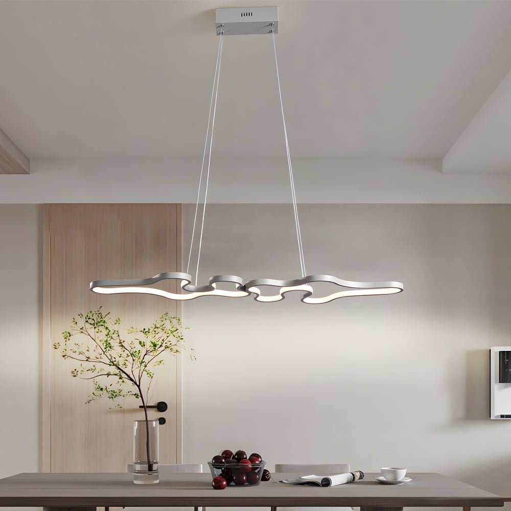 Modern LED Pendant Light - Curved Aluminum & Silica Gel Design