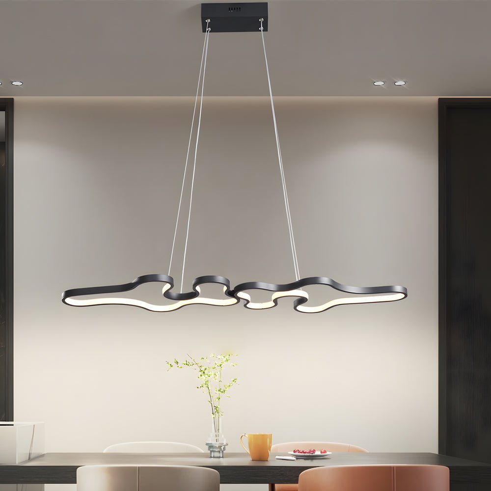 Modern LED Pendant Light - Curved Aluminum & Silica Gel Design