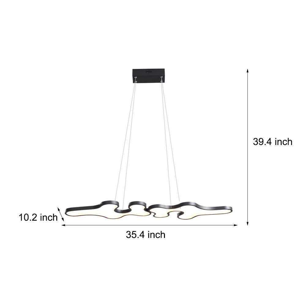 Modern LED Pendant Light - Curved Aluminum & Silica Gel Design