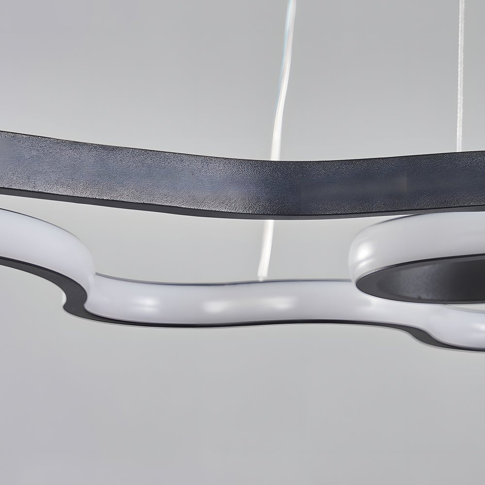 Modern LED Pendant Light - Curved Aluminum & Silica Gel Design