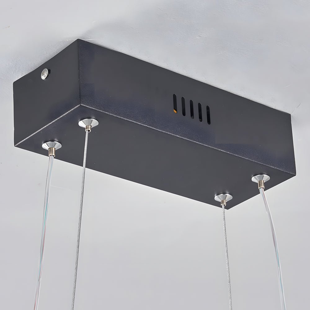 Modern LED Pendant Light - Curved Aluminum & Silica Gel Design