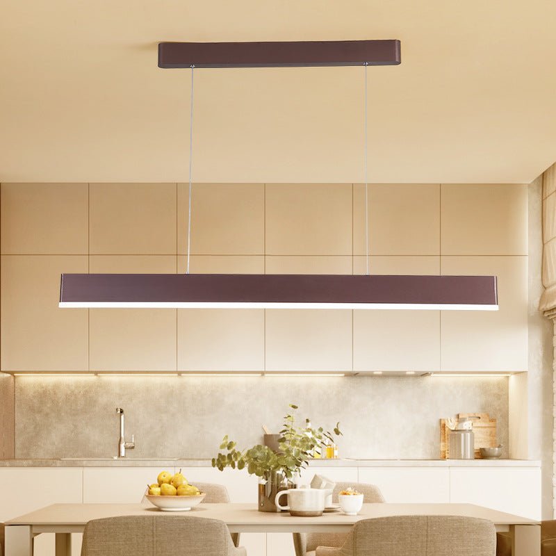 Modern Rectangular Aluminum LED Pendant Light 10-Light