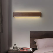 Linear Walnut Wood LED Wall Sconce - Modern Minimalist Design