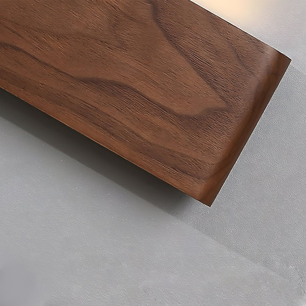 Linear Walnut Wood LED Wall Sconce - Modern Minimalist Design