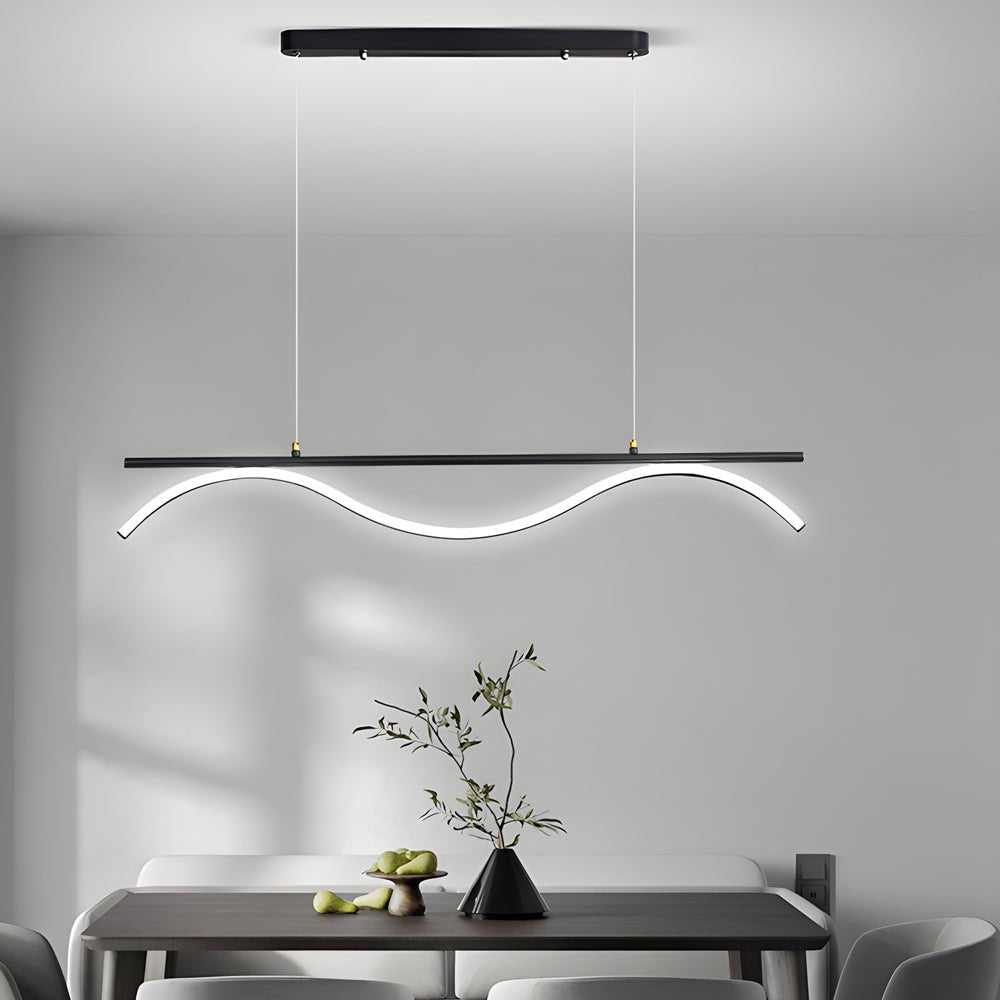Wave Design LED Island Pendant Light - Modern Linear 47'' L