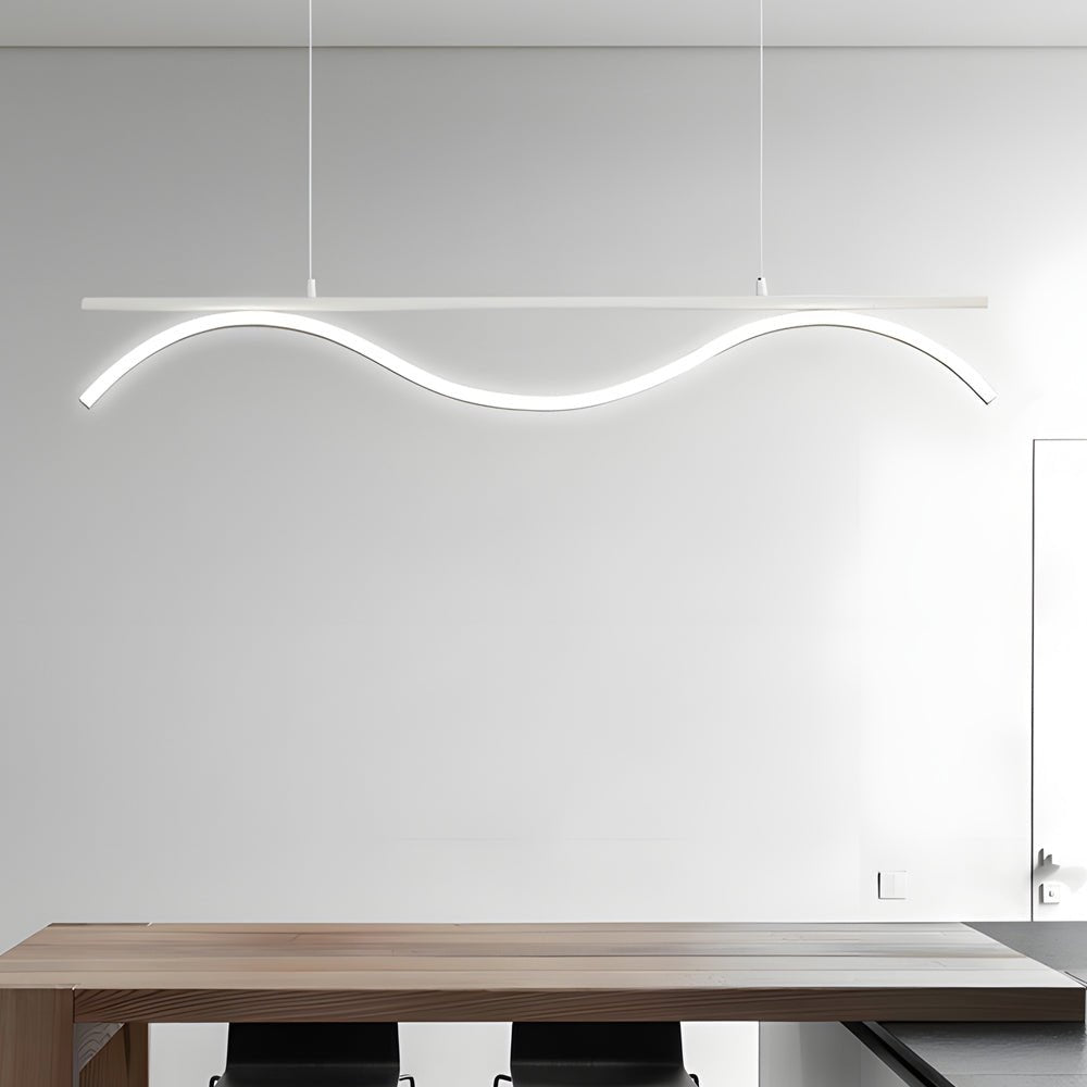 Wave Design LED Island Pendant Light - Modern Linear 47'' L