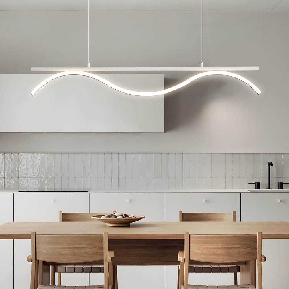 Wave Design LED Island Pendant Light - Modern Linear 47'' L