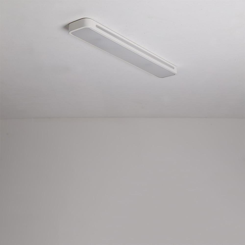 Modern Rectangular LED Flush Mount Ceiling Light - Black/White