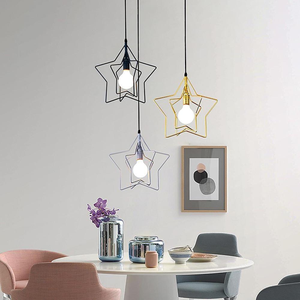 Modern Star Shaped Metal Pendant Light with Adjustable Cord