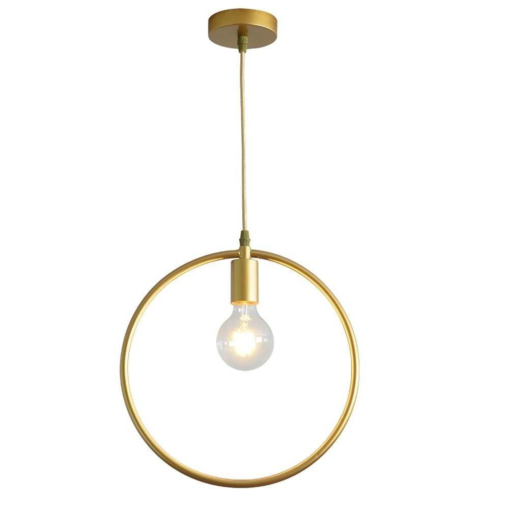 Black & Gold Geometric Pendant Light – Modern Metal Ceiling Lamp