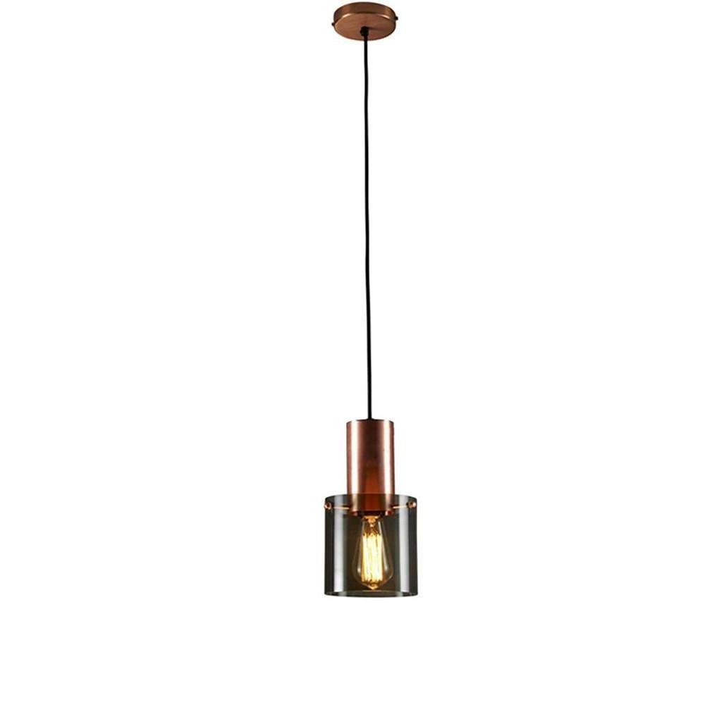 Nordic Glass Cylinder Pendant Light with Electroplated Metal Finish