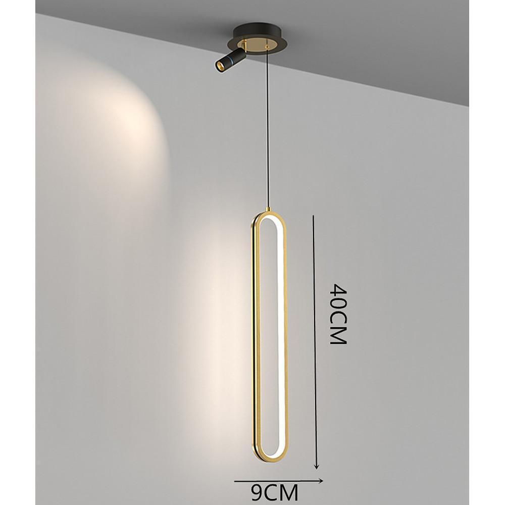 Modern LED Pendant Light with Adjustable Spotlight - Aluminum &