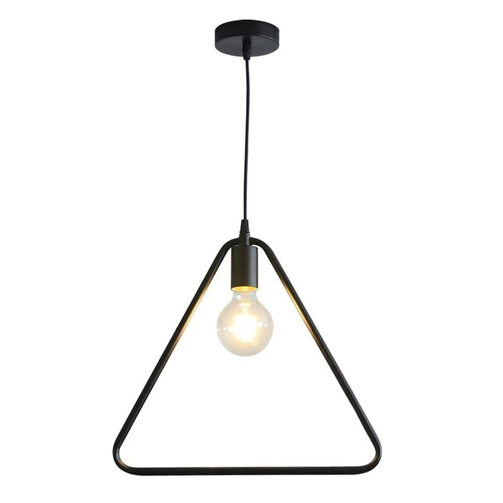 Black & Gold Geometric Pendant Light – Modern Metal Ceiling Lamp