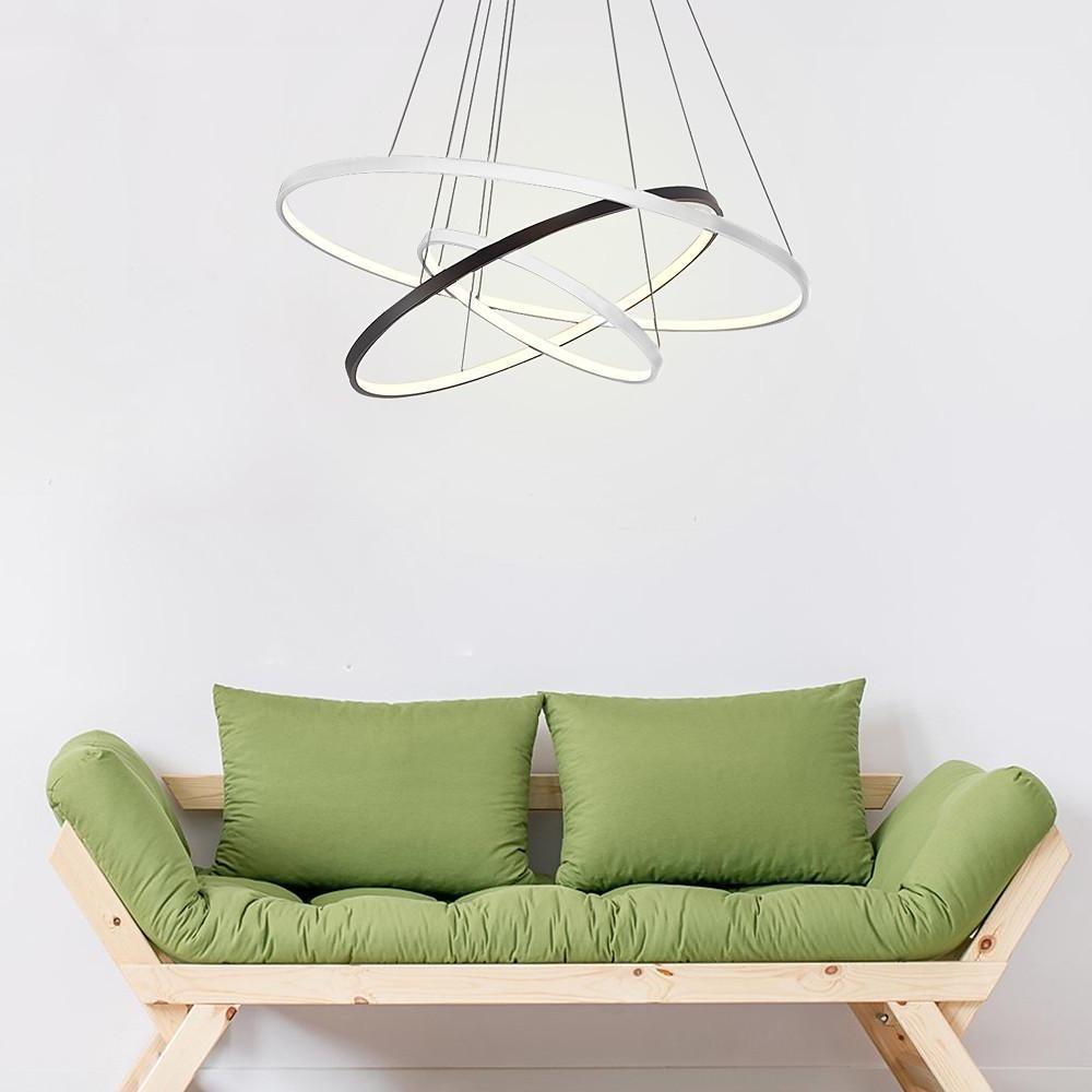 Adjustable Multi-Circle LED Dimmable Chandelier with Remote