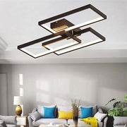 Geometric Rectangle LED Flush Mount Ceiling Light - Modern Metal