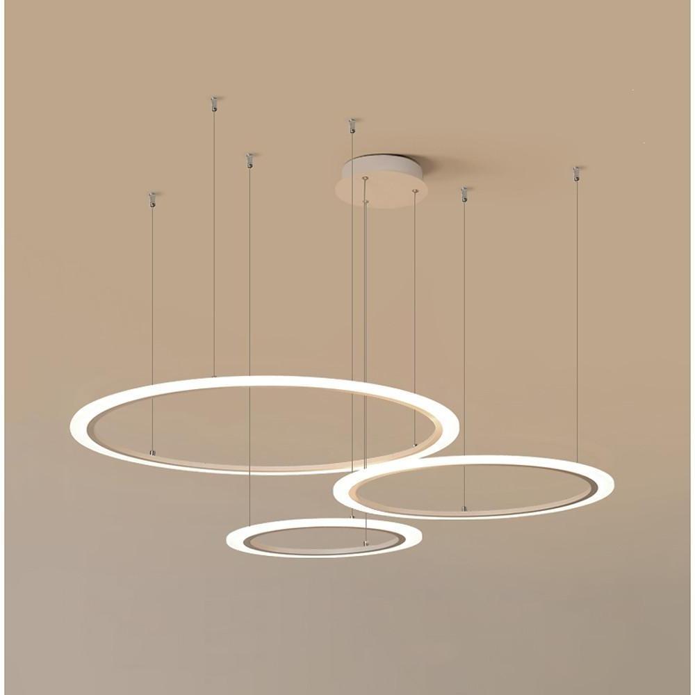 Geometric Circle LED Pendant Light with Metal & Acrylic Design