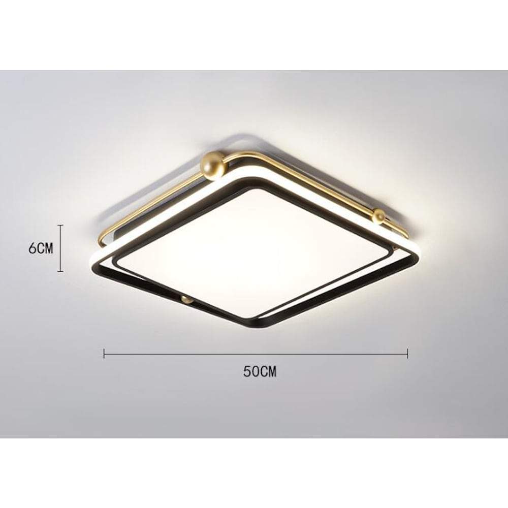 Geometric LED Flush Mount Ceiling Light - Dimmable Acrylic Shade