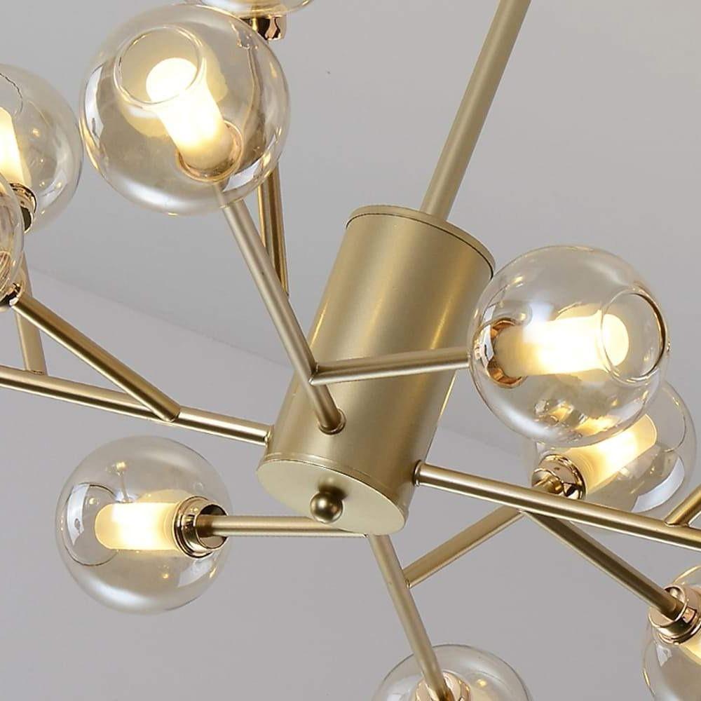12-Light Glass Sputnik Chandelier – Modern Nordic Pendant Light
