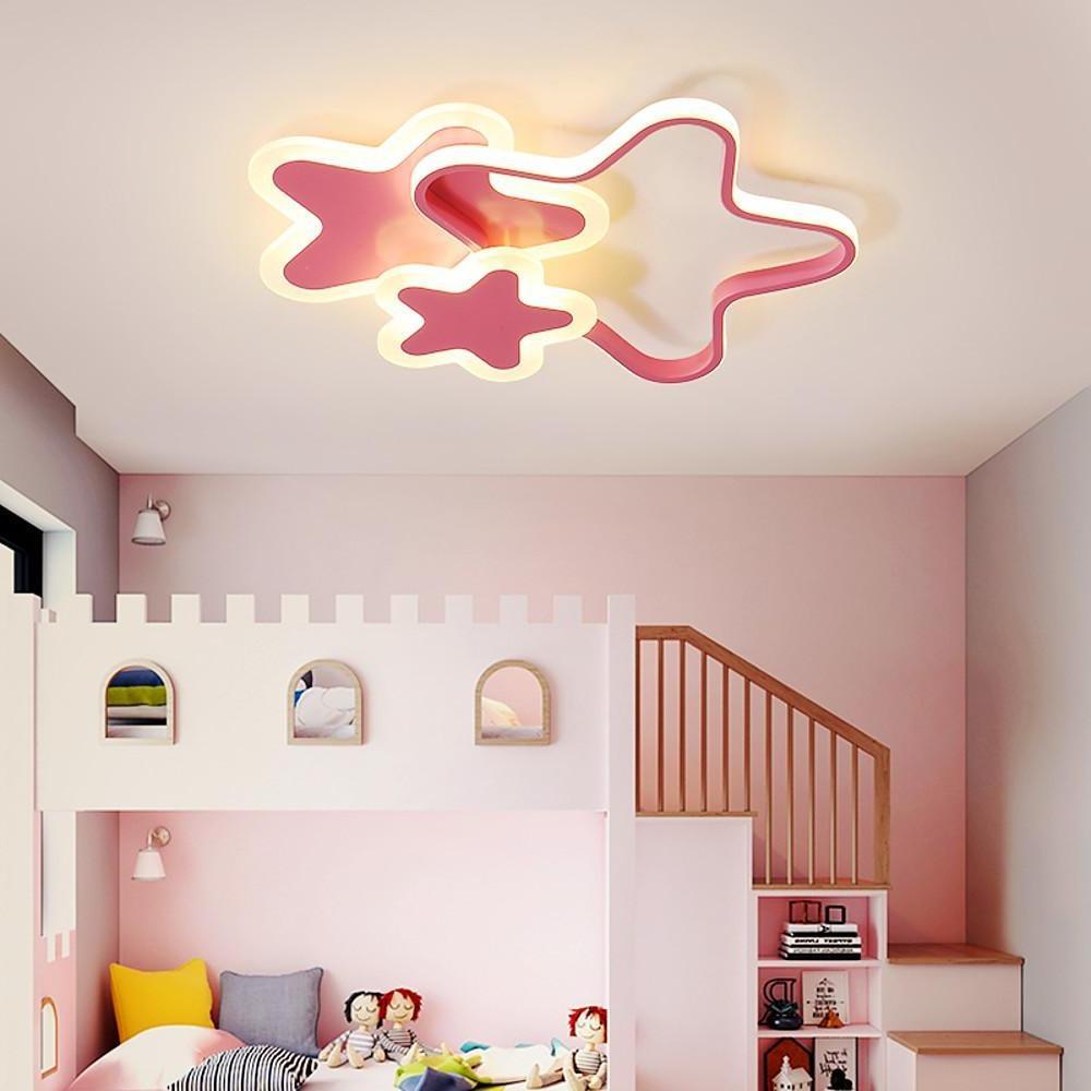 Triple Star LED Flush Mount Ceiling Light for Kids Room