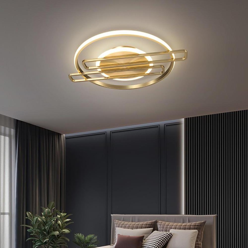 Circular Linear LED Flush Mount Ceiling Light – Dimmable Nordic Design