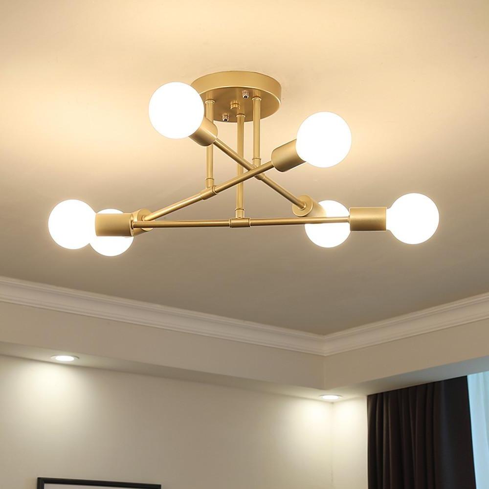 6-Light Sputnik Chandelier Modern Iron Globe Ceiling Light