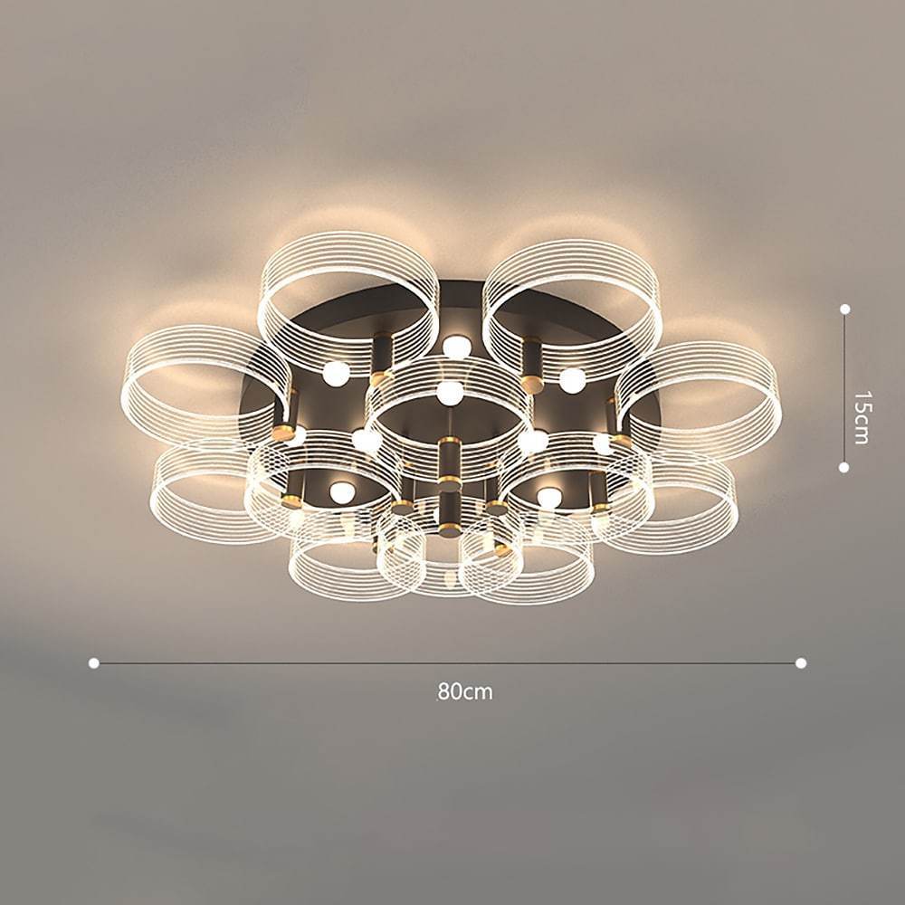 Modern Circular LED Flush Mount Ceiling Light - Metal Frame