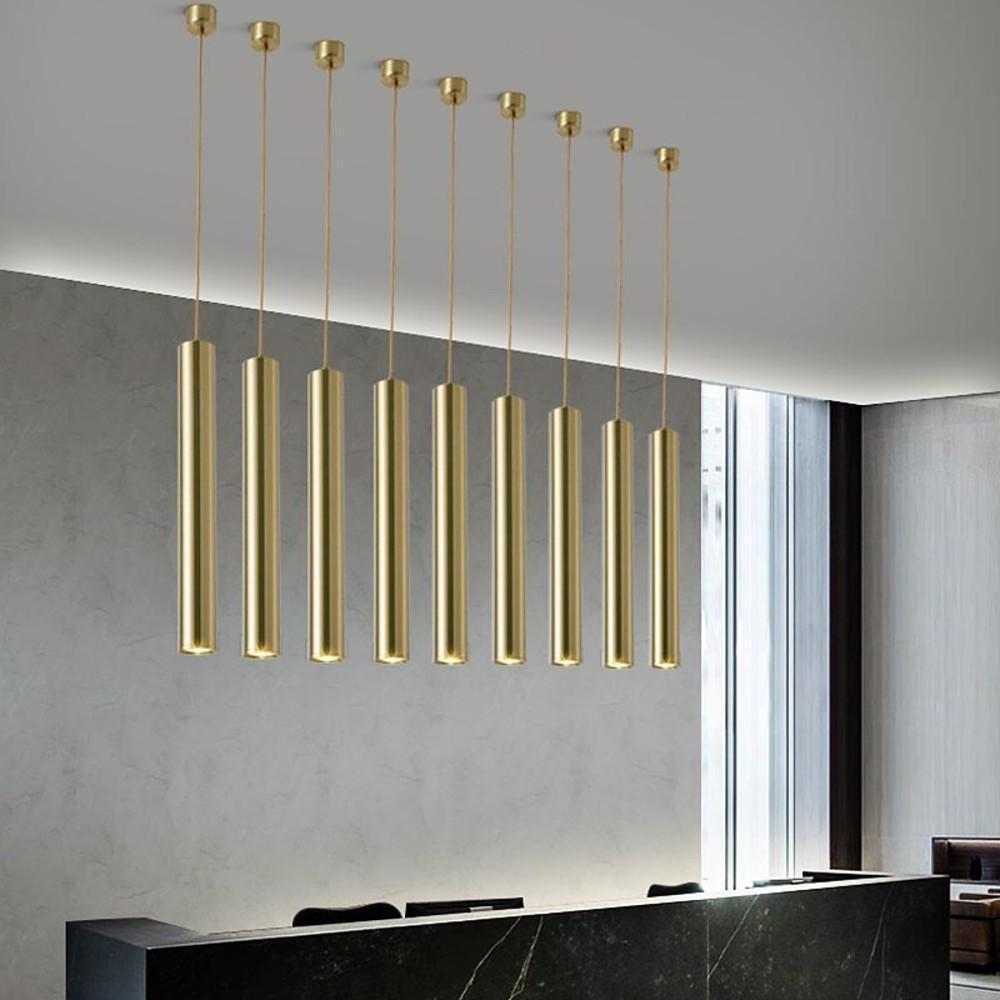 Linear Metal Pendant Light Industrial Kitchen Island Lighting
